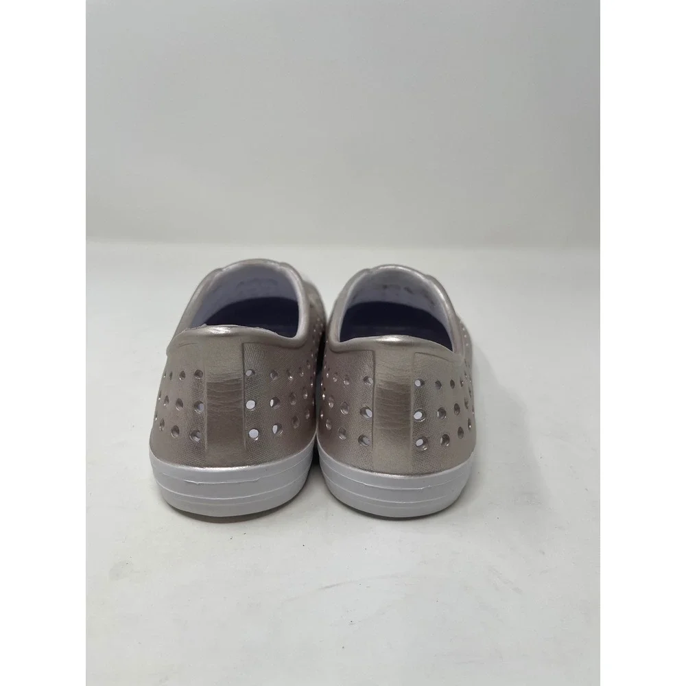 Wonder Nation Slip On Water Shoes Kids 11-12 Champagne Gold Excellent Perforated